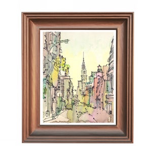 New York, New York Art, Chrysler Building, New York City, watercolor, watercolor print, New York print, sketch, urban sketch, image 3