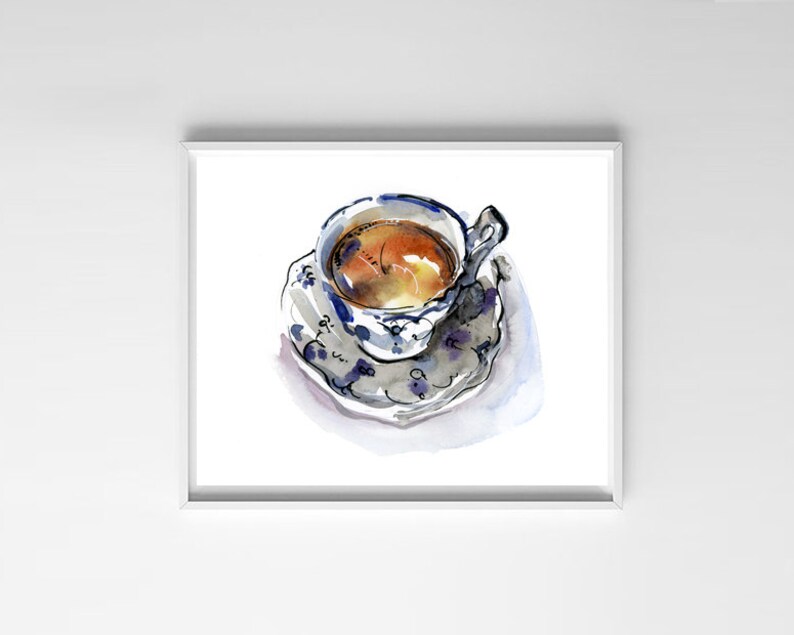 Kitchen Art Tea Chai Print From an Original Watercolor Etsy