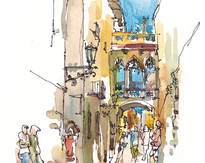 Barcelona, Spain, Gothic Quarter, Barri Gotic, Barcelona SVG, Barcelona Print, Barcelona Art ...