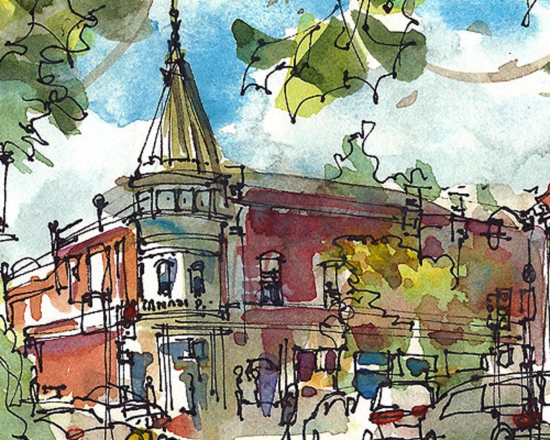 Los Gatos downtown Fine Art Print 5x10 inch print from an Etsy