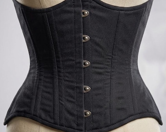 Breathable Cotton Waist Trainer Corset | Steel Boned Underbust Body Shaper