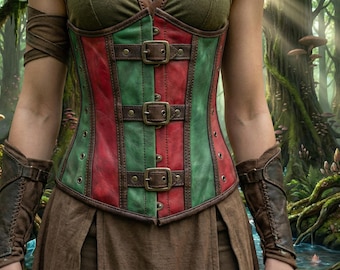 Leather Cosplay Corset | Christmas Fantasy Vest | Custom Anime Costume