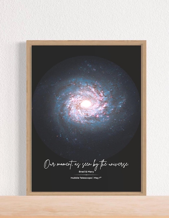Custom Night Sky Print | Personalized with NASA Image on specific date | 1st Anniversary gift | Wedding Gift | Wall Art Gift