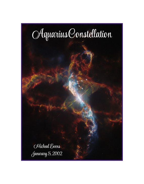 Personalized Gift | Astrological Poster | NASA Discovery in AQUARIUS Constellation | Custom HoLIDAY Gift for Him, Boss, Husband, Wife Unique