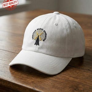 Gorra de radioaficionado / Gorra bordada con el mensaje "Keep Calm and Ham On"