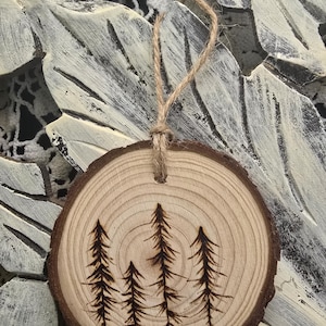 Rustic live edge pine ornament Montana