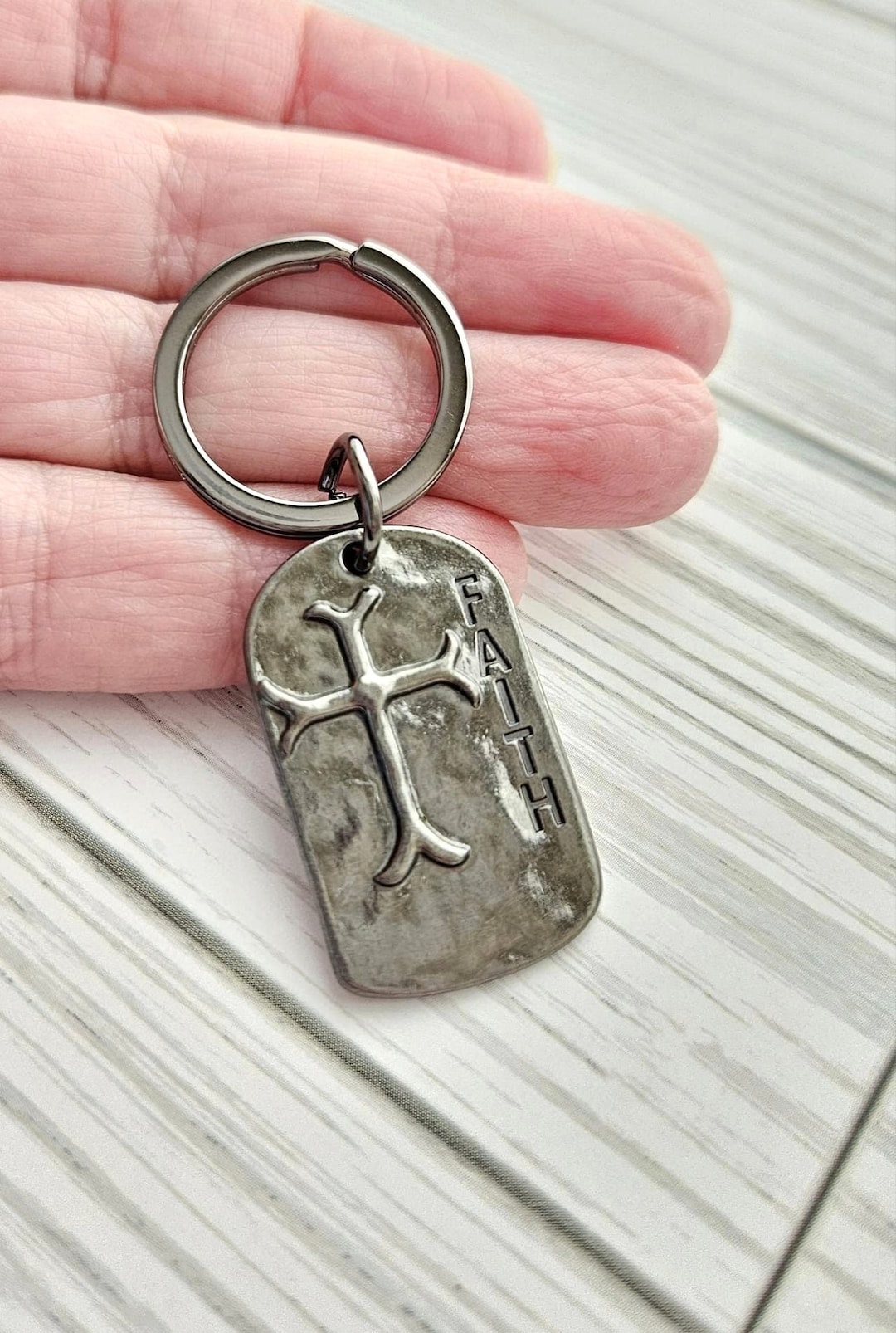 Cross Keychains, Jesus Saw Their Faith Keychain, Ladies Men, Godmother