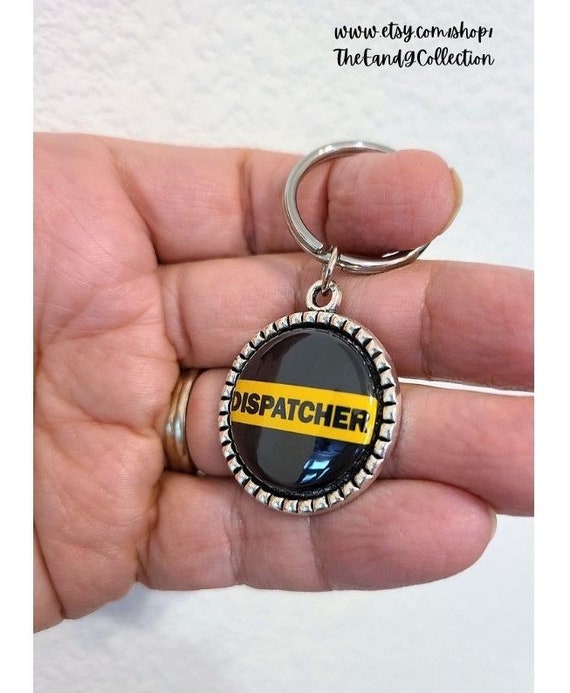 Dispatcher Keychain Thin Gold Line 911 Operator Dispatch Etsy
