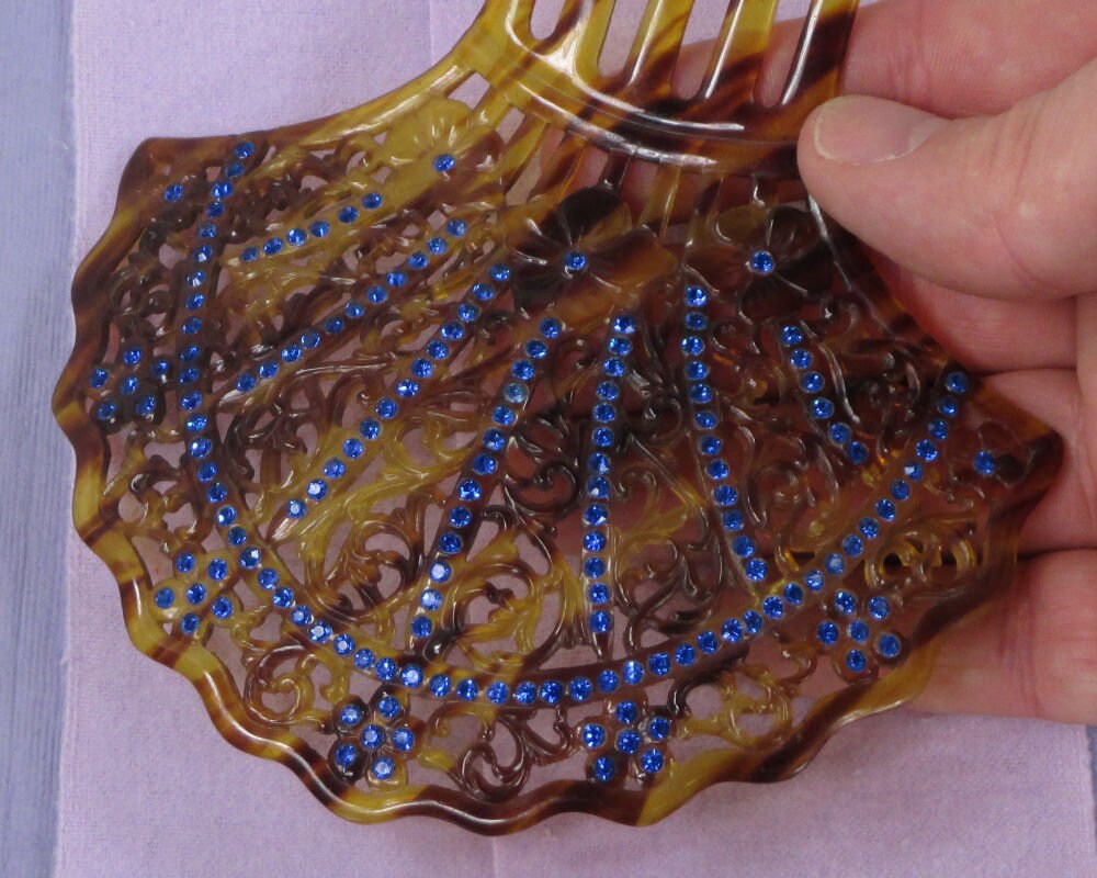 Victorian Hair Comb Faux Tortoise Shell Vintage Edwardian  display picture 1