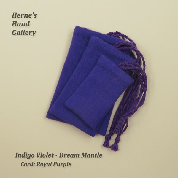 1 Indigo Violet Flannel Bag Various Sizes Jewelry Crystals Spirit Mojo Amulet Talisman Magic Pocket Charm Prayer Tie Purple