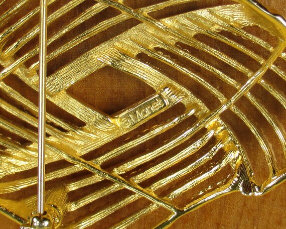 Vintage Gold Tone Straw Rope Brigid Cross Knot Br… - image 3