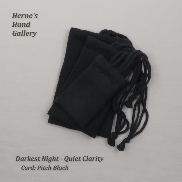 1 Darkest Night Black Flannel Bag Various Sizes Jewelry Crystals Spirit Mojo Amulet Talisman Magic Pocket Charm Prayer Tie