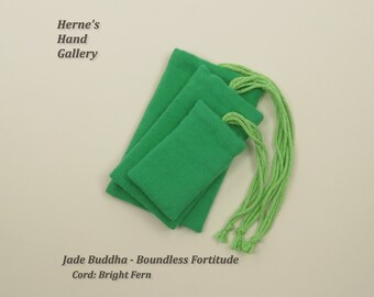 1 Jade Buddha Green Flannel Various Sizes Jewelry Crystals Spirit Mojo Amulet Talisman Magic Pocket Charm Prayer Tie