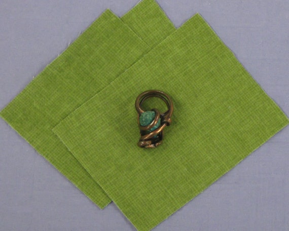 Incredible Vintage Turquoise Copper Art Ring - image 5