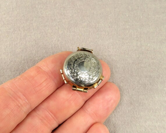 Four Way Locket Steel with Gold Plate Highlights … - image 3