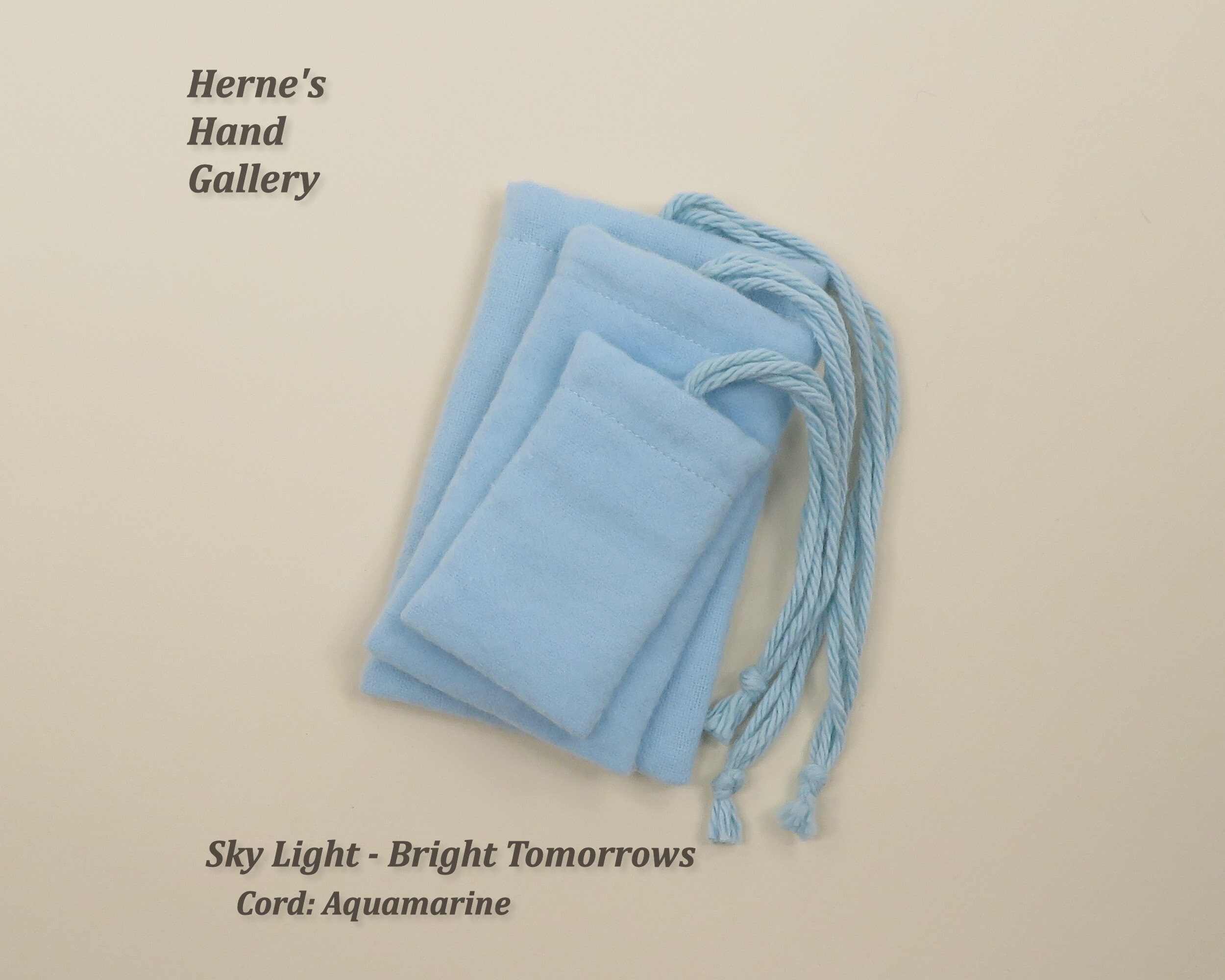 1 Sky Light Blue Flannel Bag Various Sizes Pocket Charm