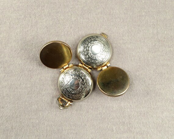 Four Way Locket Steel with Gold Plate Highlights … - image 5