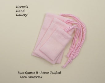 1 Rose Quartz II Pink Flannel Bag Various Sizes Jewelry Crystals Spirit Mojo Amulet Talisman Magic Pocket Charm Prayer Tie