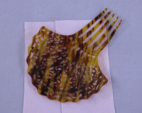 Victorian Hair Comb Faux Tortoise Shell Vintage Edwar… - Gem