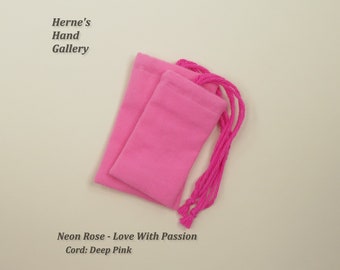 1 Neon Rose Pink Flannel Bag Various Sizes Pocket Charm Jewelry Spirit Mojo Prayer Tie Amulet Talisman Magic Good Medicine Bundle