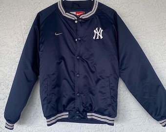 HOLD: Vintage Nike Navy Blue New York Yankees Satin Jacket- Youth XL