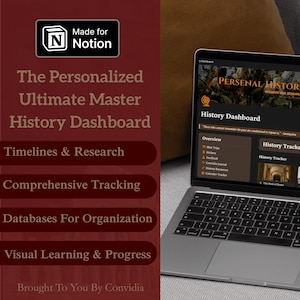 Notion History Template | Personal History Study System | Reusable Learning Dashboard (Digital Download)