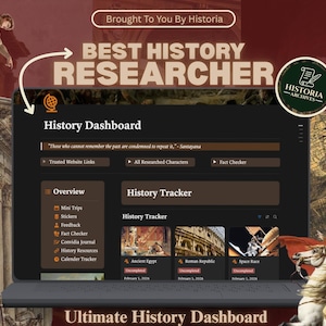 Notion History Template | Personal History Study System | Reusable Learning Dashboard (Digital Download)