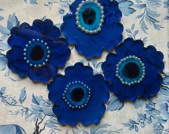 Evil Eye Resin Coasters: Handmade Flower Coaster Set, Protective Home Decor