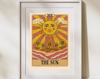 Sun Wall Art Print | Boho Sun Poster | Minimalist Sun Artwork | Modern Wall Decor | Abstract Sun Print for Living Room or Bedroom