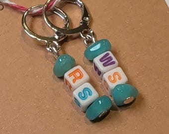 Right/Wrong Side Leverback Crochet Stitch Markers (Set of 2)