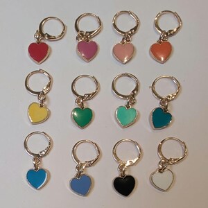 Mini Heart Leverback Crochet Stitch Markers (1 piece)