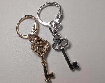 Mini Heart Key Leverback Crochet Stitch Markers (1 piece)
