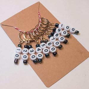 Numbered Row Leverback Crochet Stitch Markers (10-100)