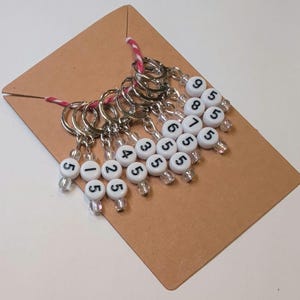 Numbered Row Leverback Crochet Stitch Markers (5-95)