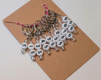 Numbered Row Counter Leverback Crochet Stitch Markers (5-95)