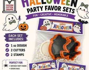 Halloween Party Favors for Kids, Play Dough Gift Set, Halloween Goodie Bag Stuffers, Kids Halloween Party Favor, Cookie Cutters & Stamps