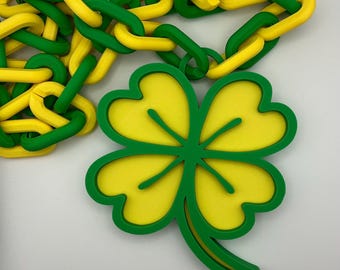 Collier trèfle porte-bonheur très grand format