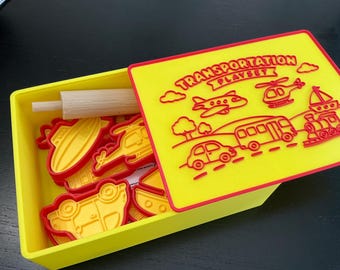 Transportation Kids Play Dough Kit, Sensory Play Kit, Montessori Toy, Gift for Kids, Creative Play Set, Preschool Learning Toy