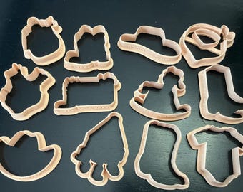 Ensemble d'emporte-pièces en fichier numérique Cowgirl ou cowboy STL - lot de 12