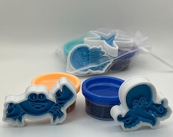 Jeu de pâte à modeler à thème - 2 emporte-pièces, 2 pâtes