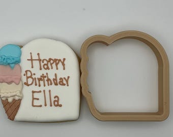 Fichier numérique 3D - Signez avec un fichier emporte-pièce pour cornets de crème glacée 3 boules