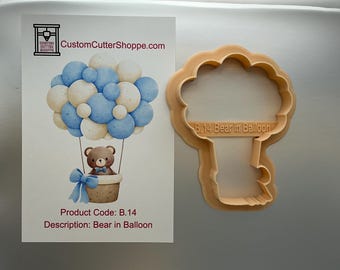 Bear in Balloon Custom Cookie Cutter (B.14)
