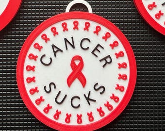 Lot de colliers de sensibilisation au cancer, breloques de soutien imprimées en 3D