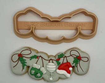 Balloon Banner Custom Cookie Cutter (B.22)