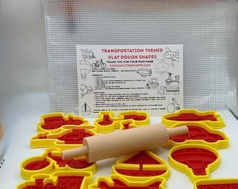 Transportation Themed Kids Play Dough Kit, Sensory Play Kit, Montessori Toy, Gift for Kids, Creative Play Set, Preschool Learning Toy