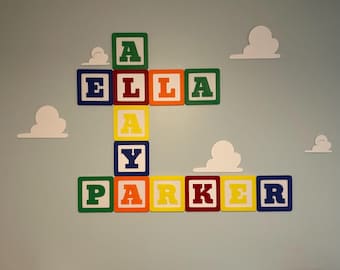 Custom Toy Block Letter Wall Name Display