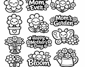 Mother's Day Flower Cookie Cutters, Floral Designs, STL Digital File