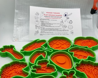 Veggie Themed Kids Play Dough Kit, Sensory Play Kit, Montessori Toy, Gift for Kids, Creative Play Set, Preschool Learning Toy