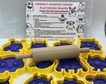 Ensemble de coupe-pâtes Monster, outils pour enfants en argile, rouleau et sac de rangement