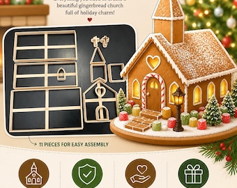 Christmas House Cookie Cutter Set | Gingerbread Village Cookies | Holiday Family Tradition